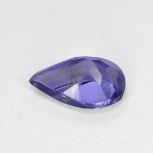 Iolita azul natural 0,48ct, formato de pêra, VS-SI