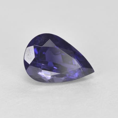 Iolita azul natural 0,64ct, formato de pêra, VS-SI