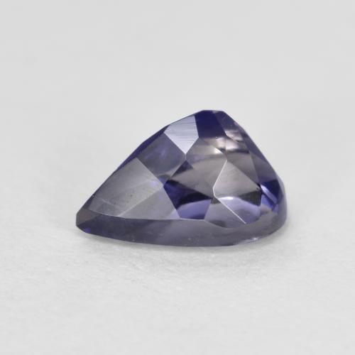 Iolita azul natural 0,64ct, formato de pêra, VS-SI