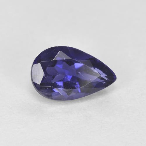 Iolita azul natural 0,49ct, formato de pêra, VS-SI