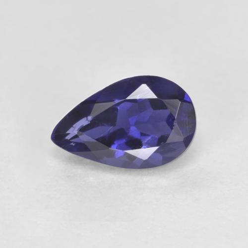 Iolita azul natural 0,49ct, formato de pêra, VS-SI