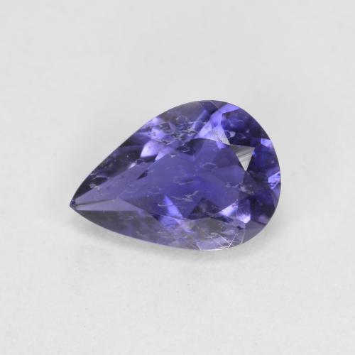 Iolita azul natural 0,51ct, formato de pêra, VS-SI