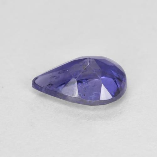 Iolita azul natural 0,51ct, formato de pêra, VS-SI