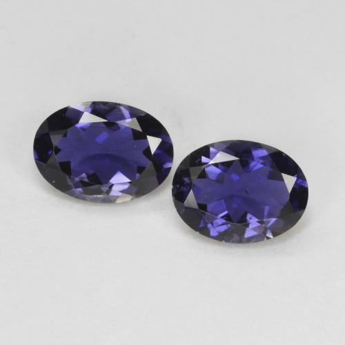 Pedras preciosas de iolita violeta natural de 1,18 ct, corte oval, VS-SI
