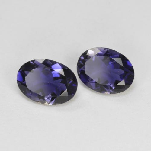 Pedras preciosas de iolita violeta natural de 1,18 ct, corte oval, VS-SI