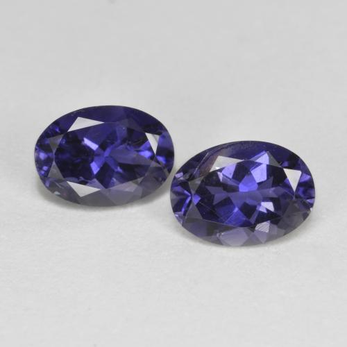 Pedras preciosas de Iolita Berinjela Violeta natural de 1.37 ct, Corte Oval, VS-SI