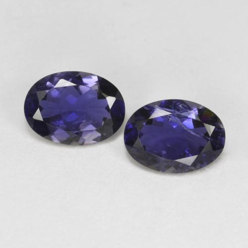 Pedras preciosas de iolita violeta natural de 1,27 ct, corte oval, VS-SI