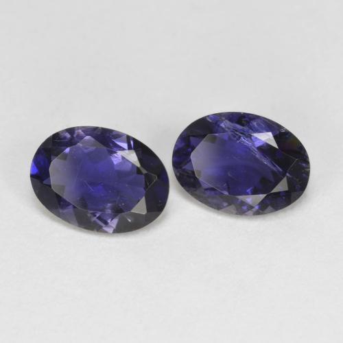Pedras preciosas de iolita violeta natural de 1,27 ct, corte oval, VS-SI