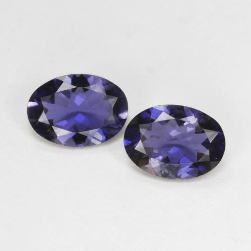 Pedras preciosas de iolita violeta natural de 1,10 ct, corte oval, VS-SI