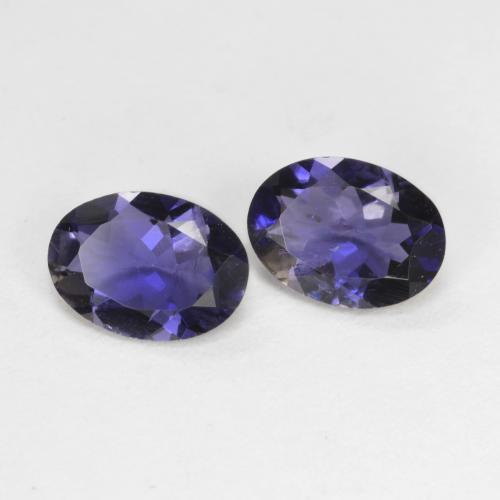 Pedras preciosas de iolita violeta natural de 1,10 ct, corte oval, VS-SI