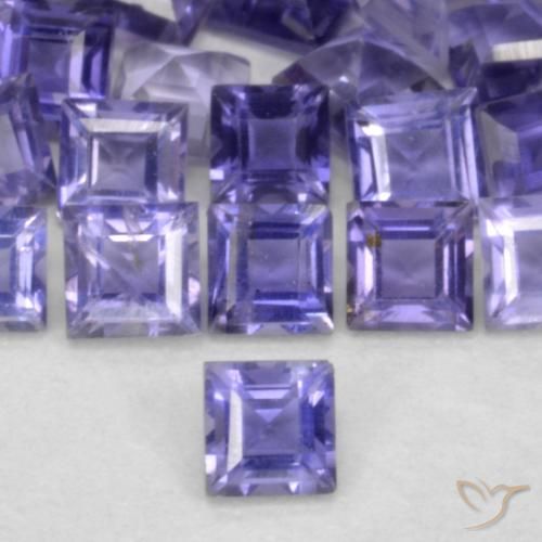0.08ct Natural Violeta Intenso Iolita, Quadrado, VS