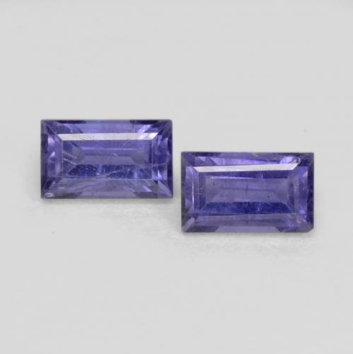 Pedras preciosas de iolita violeta natural de 0,70 ct, baguete, VS-SI