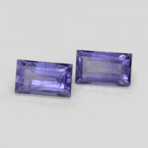 Pedras preciosas de iolita violeta natural de 0,70 ct, baguete, VS-SI