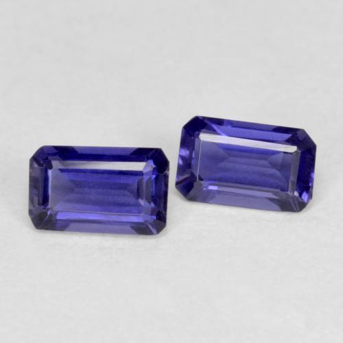 Pedras preciosas de iolita violeta natural de 0,51 ct, corte esmeralda, VS-SI