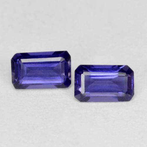 Pedras preciosas de iolita violeta natural de 0,51 ct, corte esmeralda, VS-SI