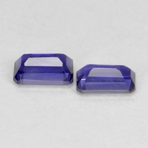 Pedras preciosas de iolita violeta natural de 0,51 ct, corte esmeralda, VS-SI