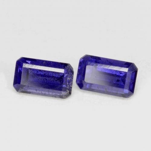 Pedras preciosas de Iolita Roxo azulado escuro natural de 0.58 ct, Corte Esmeralda, VS-SI