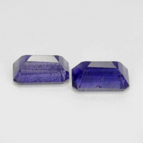 Pedras preciosas de Iolita Roxo azulado escuro natural de 0.58 ct, Corte Esmeralda, VS-SI