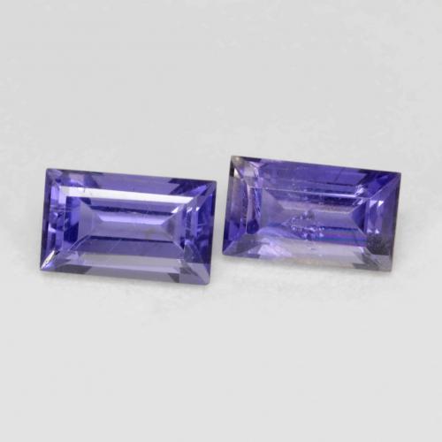 Pedras preciosas de Iolita Roxo profundo natural de 0.59 ct, baguete, VS-SI