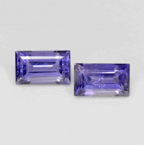 Pedras preciosas de Iolita Roxo profundo natural de 0.59 ct, baguete, VS-SI