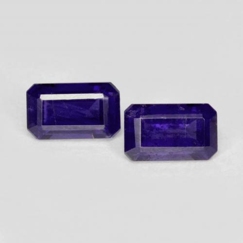 Pedras preciosas de Iolita Violeta escuro natural de 0.58 ct, Corte Esmeralda, VS-SI