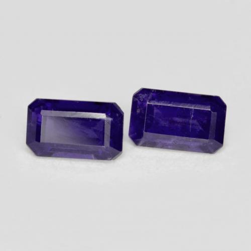 Pedras preciosas de Iolita Violeta escuro natural de 0.58 ct, Corte Esmeralda, VS-SI