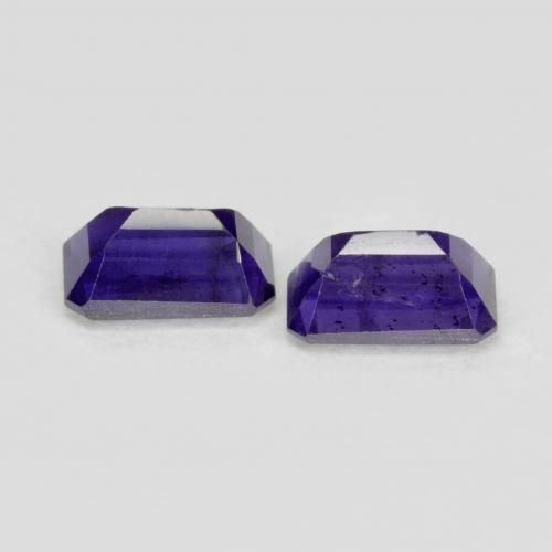 Pedras preciosas de Iolita Violeta escuro natural de 0.58 ct, Corte Esmeralda, VS-SI