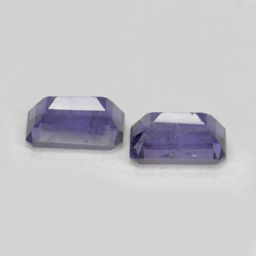 Pedras preciosas de iolita violeta natural de 0,58 ct, corte esmeralda, VS-SI