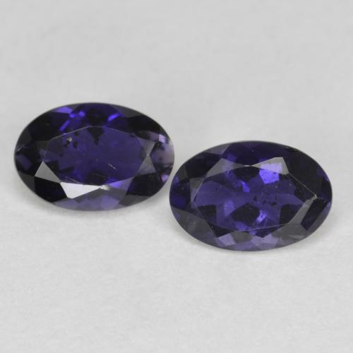 Pedras preciosas de Iolita Roxo profundo natural de 0.73 ct, Corte Oval, VS-SI