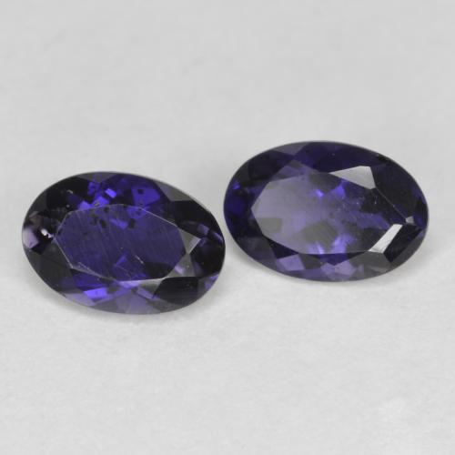 Pedras preciosas de Iolita Roxo profundo natural de 0.73 ct, Corte Oval, VS-SI