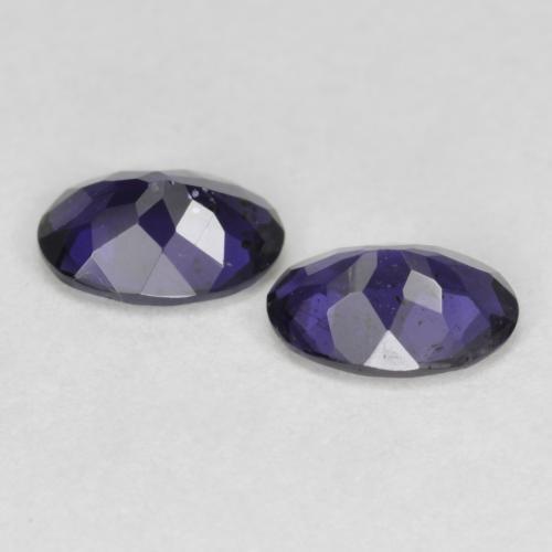 Pedras preciosas de Iolita Roxo profundo natural de 0.73 ct, Corte Oval, VS-SI