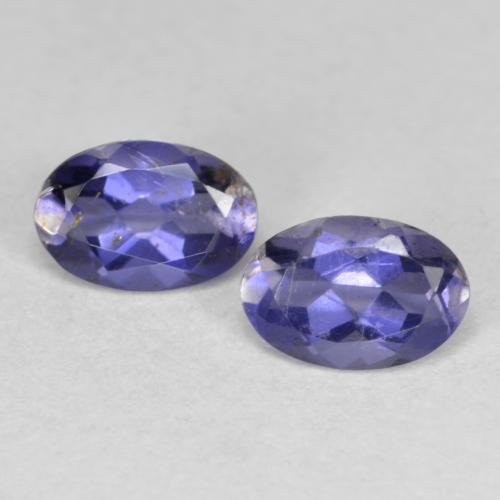 Pedras preciosas de Iolita Roxo azulado escuro natural de 0.76 ct, Corte Oval, VS-SI