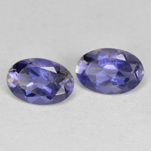 Pedras preciosas de Iolita Roxo azulado escuro natural de 0.76 ct, Corte Oval, VS-SI
