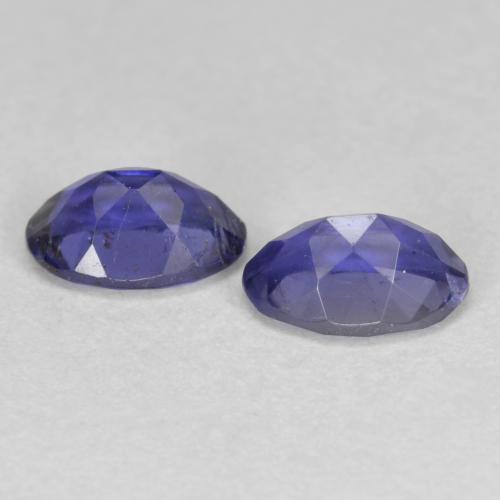 Pedras preciosas de Iolita Roxo azulado escuro natural de 0.76 ct, Corte Oval, VS-SI