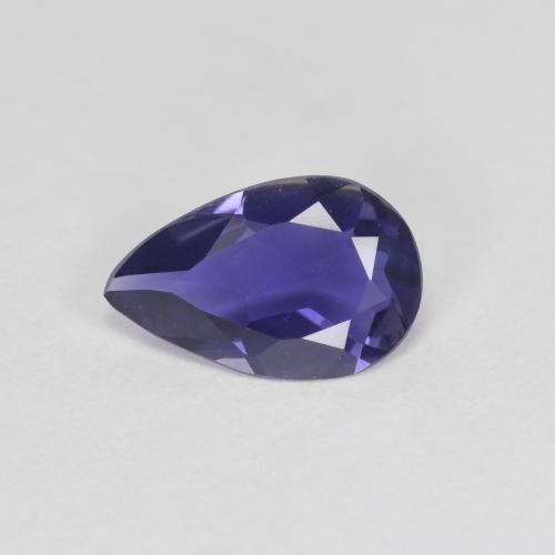 Iolita violeta natural 0,60ct, formato de pêra, VVS-VS