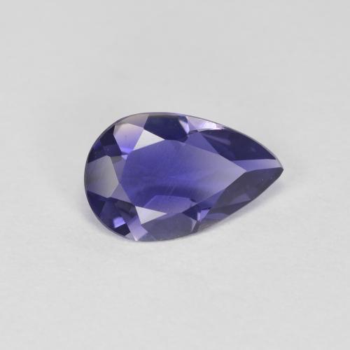 Iolita violeta natural 0,60ct, formato de pêra, VVS-VS