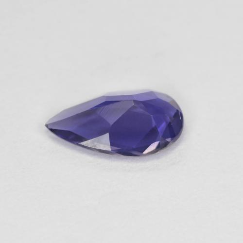 Iolita violeta natural 0,60ct, formato de pêra, VVS-VS
