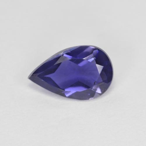 Iolita violeta natural 0,80ct, formato de pêra, VVS-VS