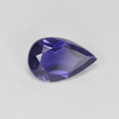 Iolita violeta natural 0,80ct, formato de pêra, VVS-VS