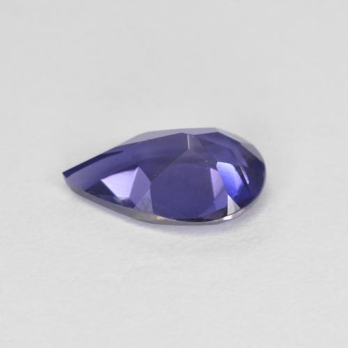 Iolita violeta natural 0,80ct, formato de pêra, VVS-VS