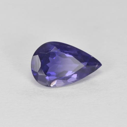 Iolita violeta natural 0,67ct, formato de pêra, VS-SI