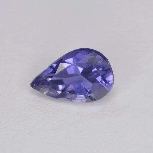 Iolita azul natural 0,34ct, formato de pêra, VVS-VS