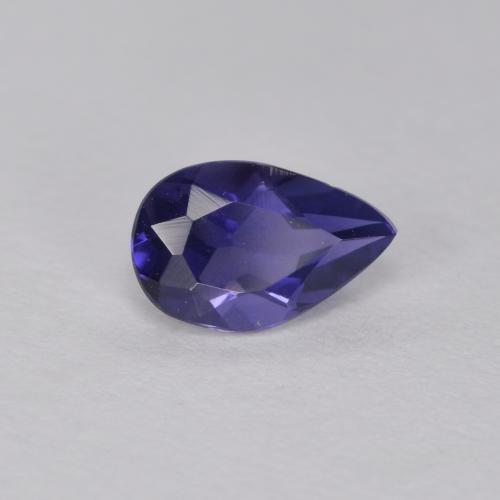 Iolita azul natural 0,38ct, formato de pêra, VVS-VS
