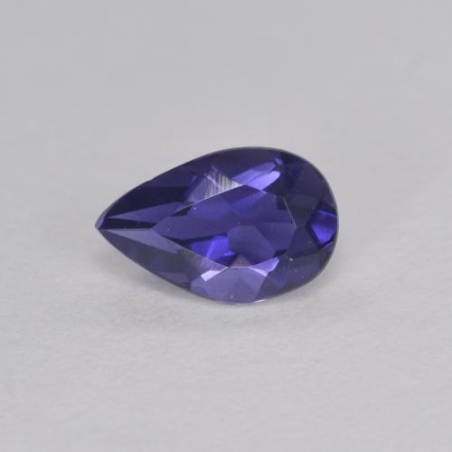 Iolita azul natural 0,38ct, formato de pêra, VVS-VS
