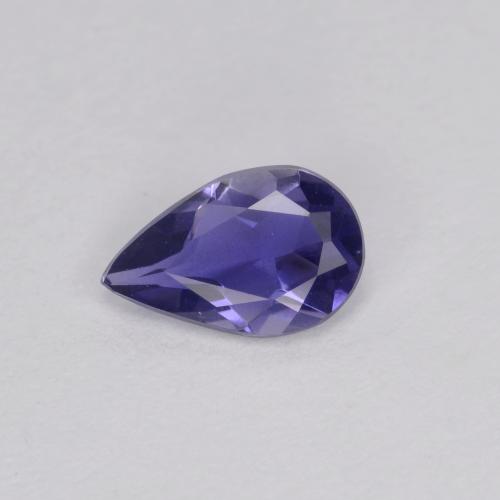 Iolita azul natural 0,32ct, formato de pêra, VVS-VS