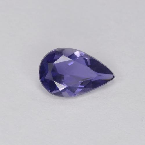 Iolita azul natural 0,32ct, formato de pêra, VVS-VS