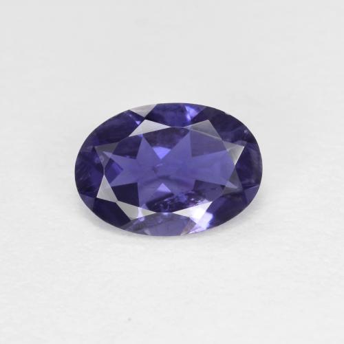 Iolita roxo azulado escuro natural 0,52ct, corte oval, SI