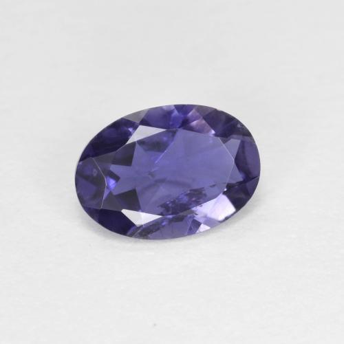 Iolita roxo azulado escuro natural 0,52ct, corte oval, SI