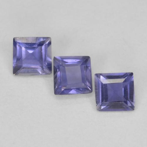 Pedras preciosas de iolita violeta natural de 0,23 ct, quadrado, VS