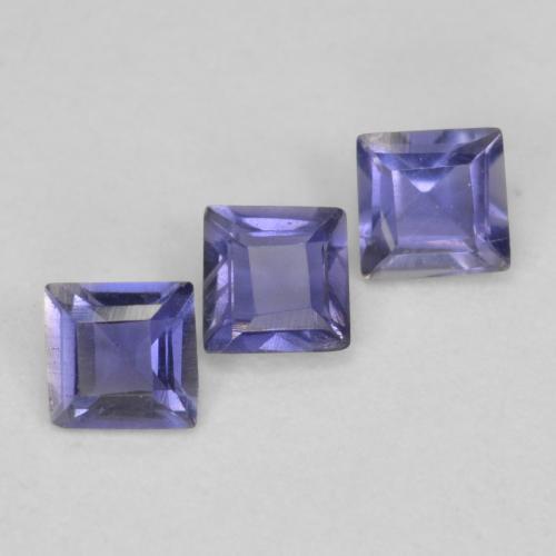 Pedras preciosas de iolita violeta natural de 0,23 ct, quadrado, VS